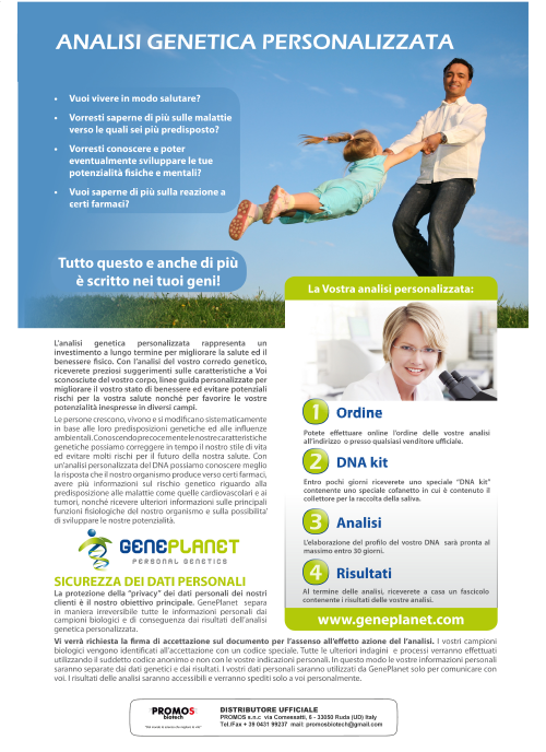 Geneplanet. Analisi genetica personalizzata.